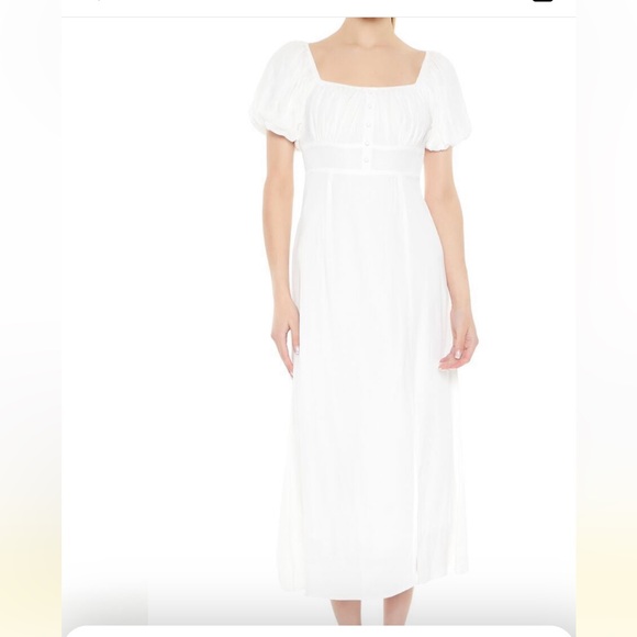 OFF THE SHOULDER MIDI IVORY DRESS - Picture 2 of 4